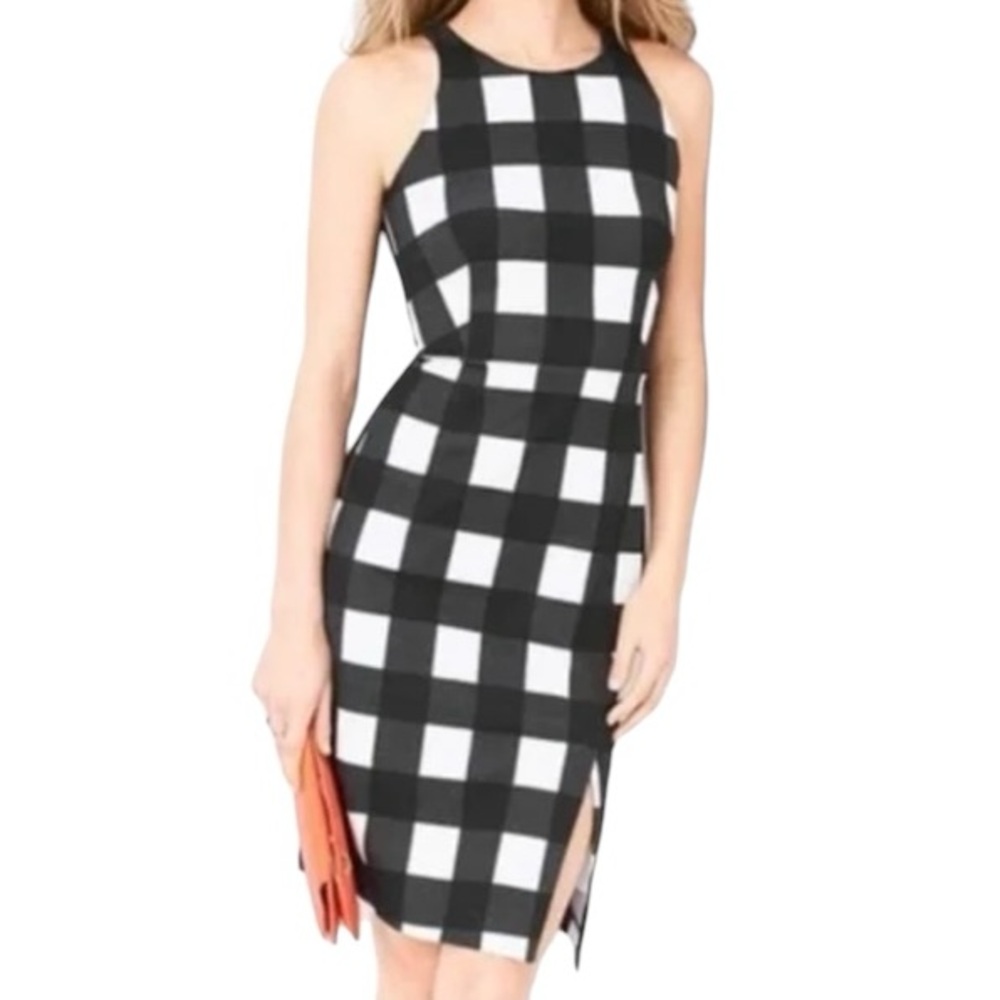 BANANA REPUBLIC Gingham Stretch Sleeveless Dress with Front Slit size 10T